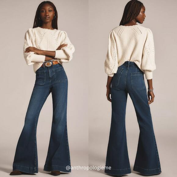 NWT Anthropologie Maeve High-Rise Flare Jeans - 26 waist - Picture 1 of 3